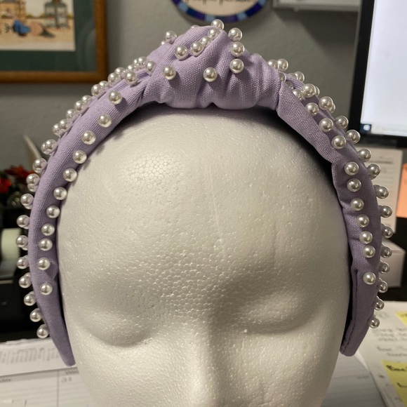 Bundle Three La Bella Headbands Pearls Knotted Seafoam Green Purple Pink - Picture 2 of 12